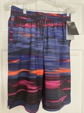 Nike Men  s Repel Swim Trunks New Small 62 black stripes NESSA497 Bathing Suit