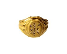 Certified Solid 22K/18K Yellow Fine Gold Unique Oval Design Kids Ring Size-1