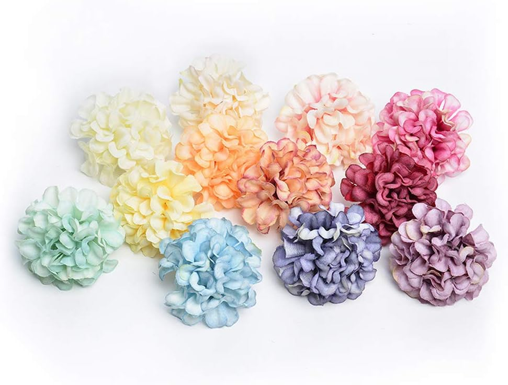 24 Pack Silk Hydrangea Flower Heads for Wedding Decor DIY Bouquets
