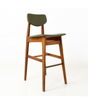 Jens Risom Mid Century Walnut Stool