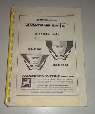 Teilekatalog Ersatzteilliste Amazone Zentrifugalstreuer ZA-E 601 / 1001 St.09/72