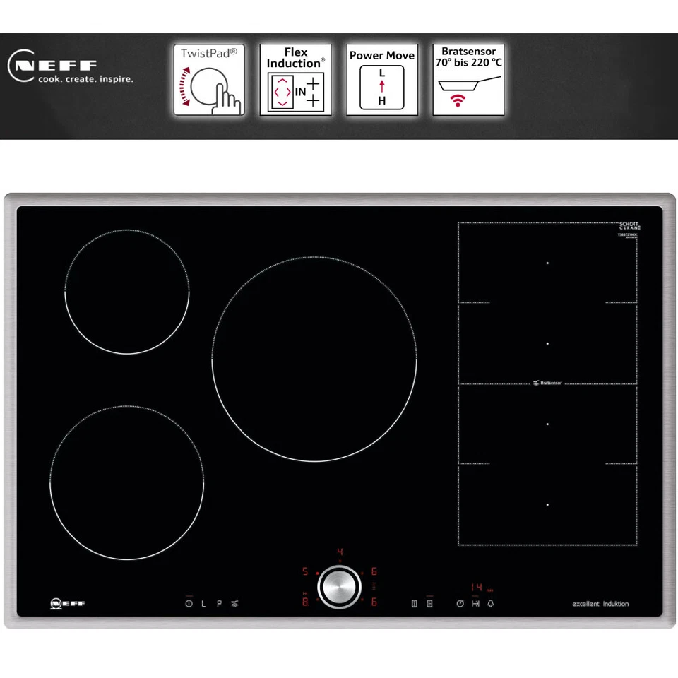 Induktionskochfeld Neff 80cm excellent TwistPad® Flexinduktion T58BT21N0K - Bild 3 von 4