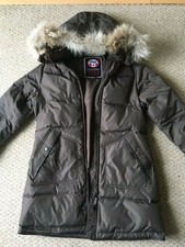 Nwot Pagar Womens Down Parka Real Fur Hood Size Xl(fits Like L) Brown