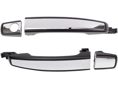 TRQ Door Handle Kit - Set Of 4 Red Inside & Black Outside Handles For Chevy GMC Trucks & SUVs