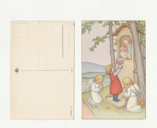 POSTCARD - Vintage Religious Angel with Children NEW No. 19
