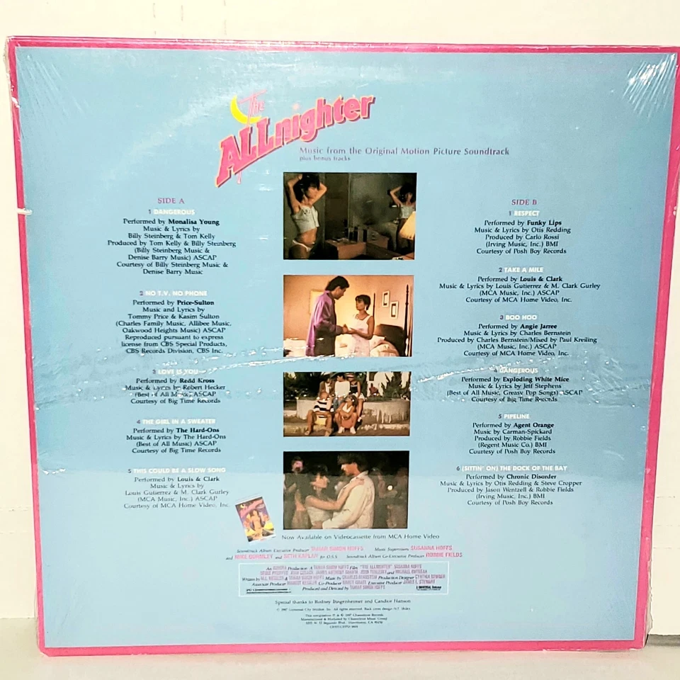 THE ALLNIGHTER Soundtrack LP SEALED 1987 Vinyl Redd Kross Agent Orange Bangles - Image 2 of 2