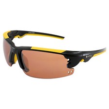 Maxx Wizard Golf Sports Sunglasses TR90 Black  Yellow Frame w/ HD Amber Lenses