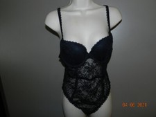 Forever 21 M teddy bodysuit lace romper black