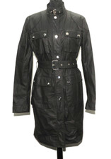 Great Love Moschino Ladies Belted Parka Utility Coat Rain Jacket 14 Uk Black