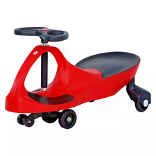 RED WIGGLE CAR, INDOOR-OUTDOOR PLASTIC RIDE-ON TOY FOR CHILDREN, NO BATTERY NEED