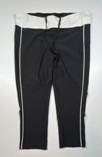 Xersion Fitted Cropped Leggings Size Small Black White Drawstring