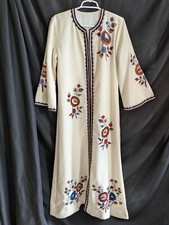 Vintage 1970s Long Maxi Embroidered Caftan Dress