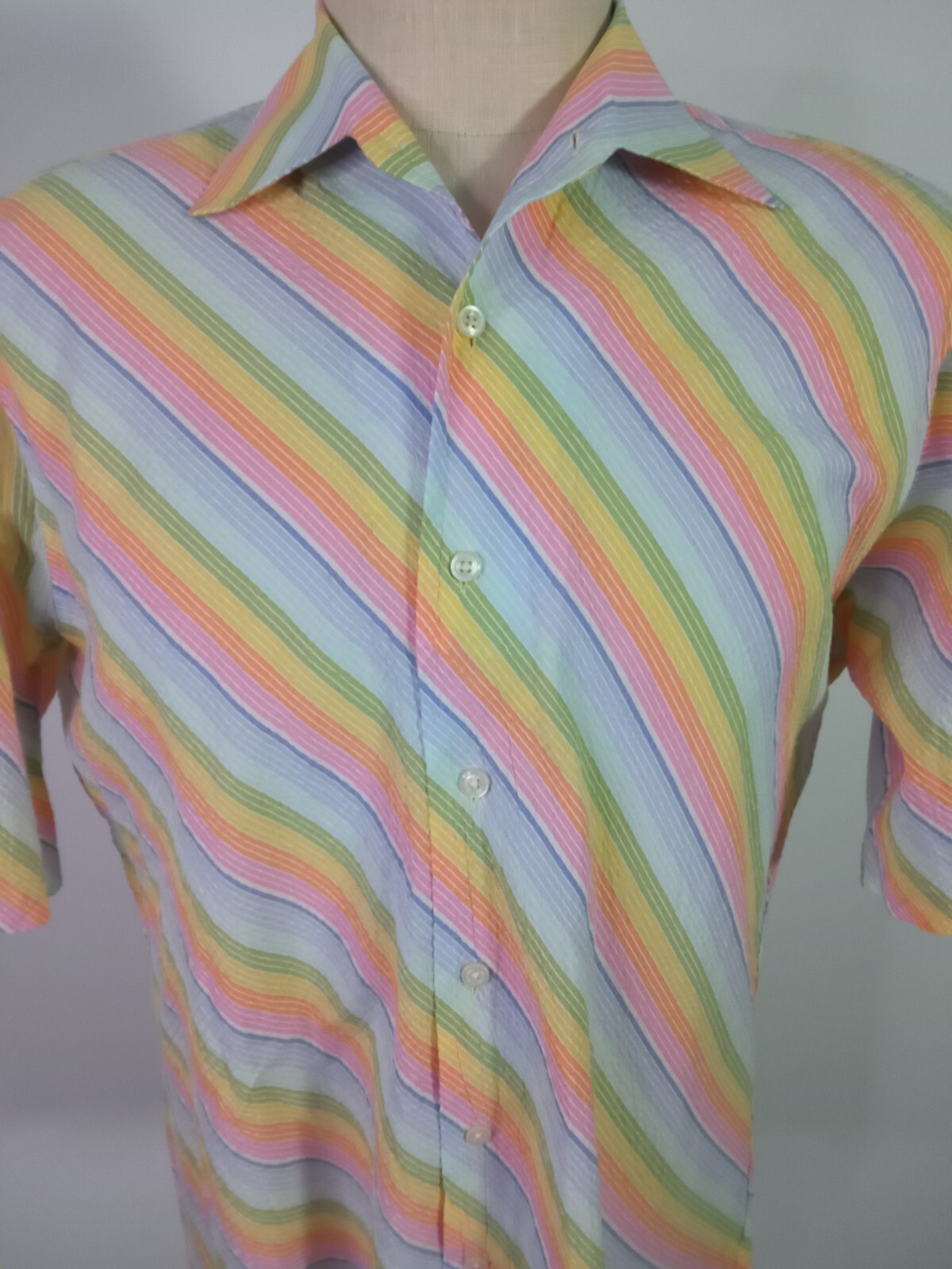 ROBERT TALBOTT Multicolor Rainbow Striped Point C… - image 2