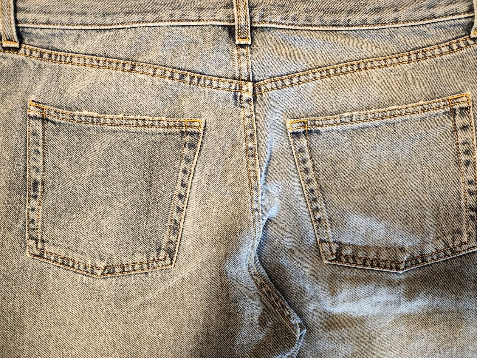 Jeans denim blu Saint Laurent da uomo effetto invecchiato D14 vita bassa slim taglia 32