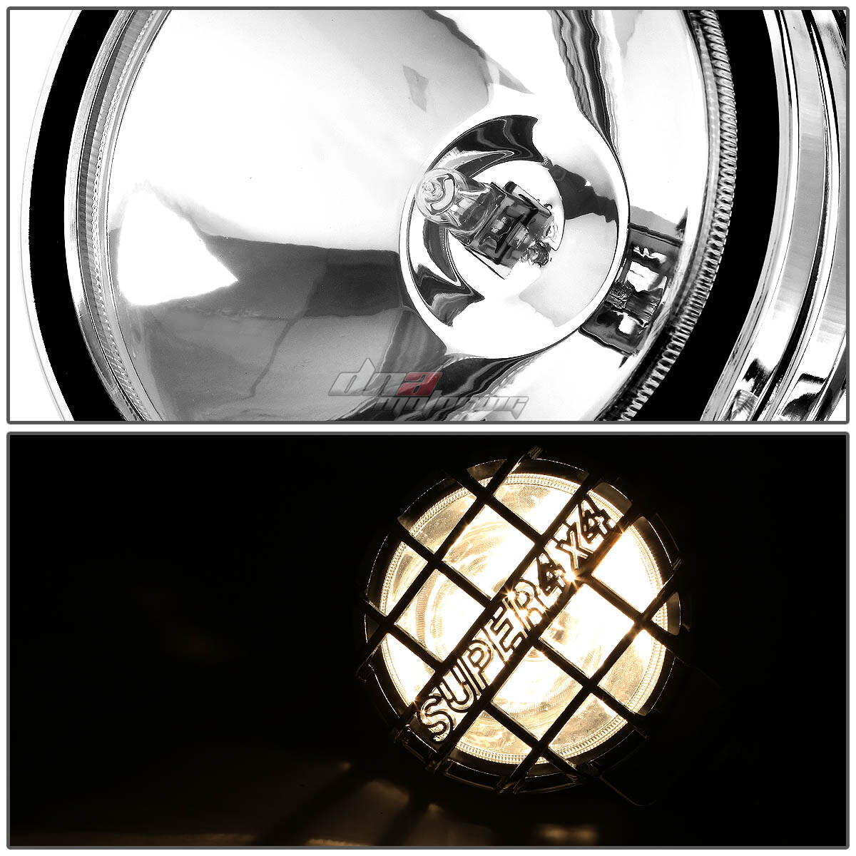 6" ROUND CHROME CLEAR FOG LIGHT/OFFROAD SUPER 4X4 GUARD WORK LAMP