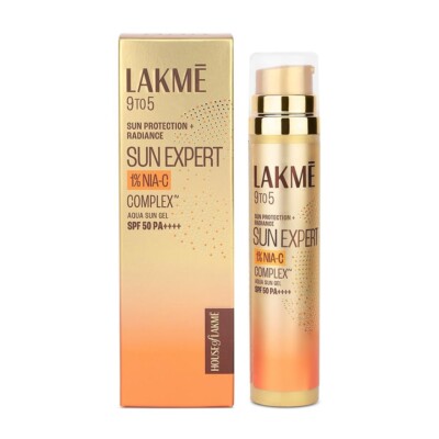 Lakme 9to5 Sun Expert 1% Nia-Vit C Sunscreen gel Spf 50 Pa+++ +, 56 gm