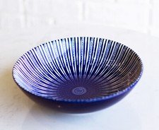 Pack Of 6 Modern White Blue Geometric Focus 12oz Rice Soup Sauce Meal Wide Bowls