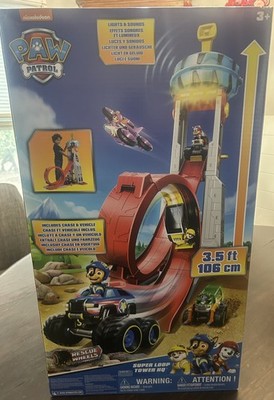 Paw Patrol Rescue Wheels Super Loop Tower HQ Playset Lights Sound  Chase NEW