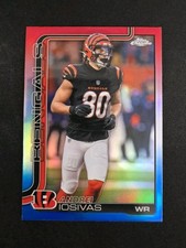 2025 Topps Chrome Football Andrei Iosivas Red White and Blue Refractor Bengals