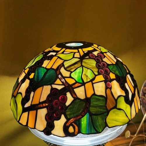 Vintage Tiffany Style Stained Glass Lampshade 12" | Handcrafted | Art Glass