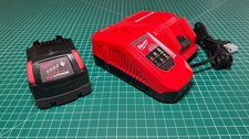 1 GENUINE M18 Milwaukee 48-11-1850 5.0 AH Batteries, 48-59-1808 RAPID Charger