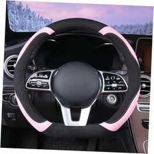 Soft Steering Wheel Cover, Warm Steering Wheel Cover Fashion D Shape D Pink