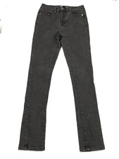George women's jeans black zip-up mid-rise size 8 Slim W26 in leg 28