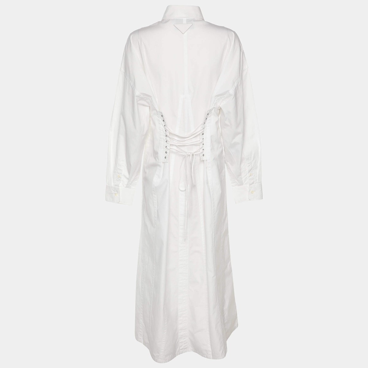 prada white lace dress Prada Embroidered Vintage-look Fabric Mini-dress, Woman, White, Size 42S