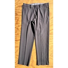 Haggar Mens Premium Stretch DressPants Straight Fit Charcoal Gray or Black 34x30