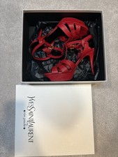 Saint Laurent Tribute Red Croc-Pattern Strapp...