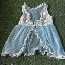 VTG Women's sheer nylon 1960s vintage babydoll lace linerie top