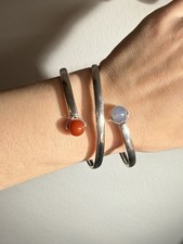 Armband Åge FAUSING Dänemark Silber 925 Karneol Chalcedon Modernist Schmuck