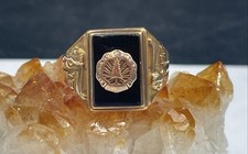 10K Gold Vintage Graduation size 7.25 Ring W/ Onyx