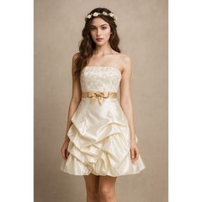 Jessica McClintock for Gunne Sax Princess Fairy Dress Womens 11 White Gold Prom