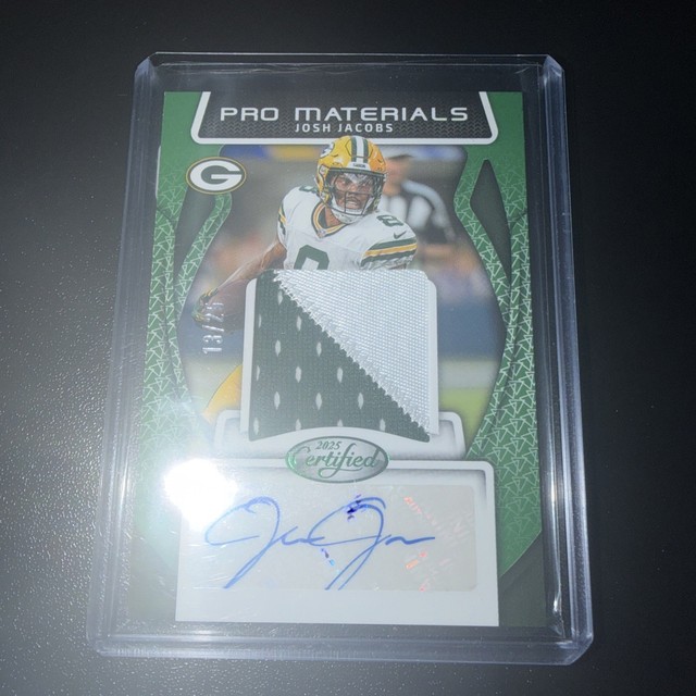 2025 Panini Certified - Pro Materials Signatures Josh Jacobs #PMS-JJS Lime Green