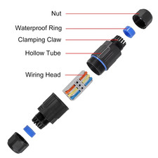 2/3 Pins IP68 Waterproof Electrical Cable Wire Connector Outdoor Underwater Plug