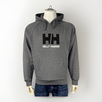 Helly Hansen Herren Grau Pullover Hoodie M Fleece Logo Outdoor