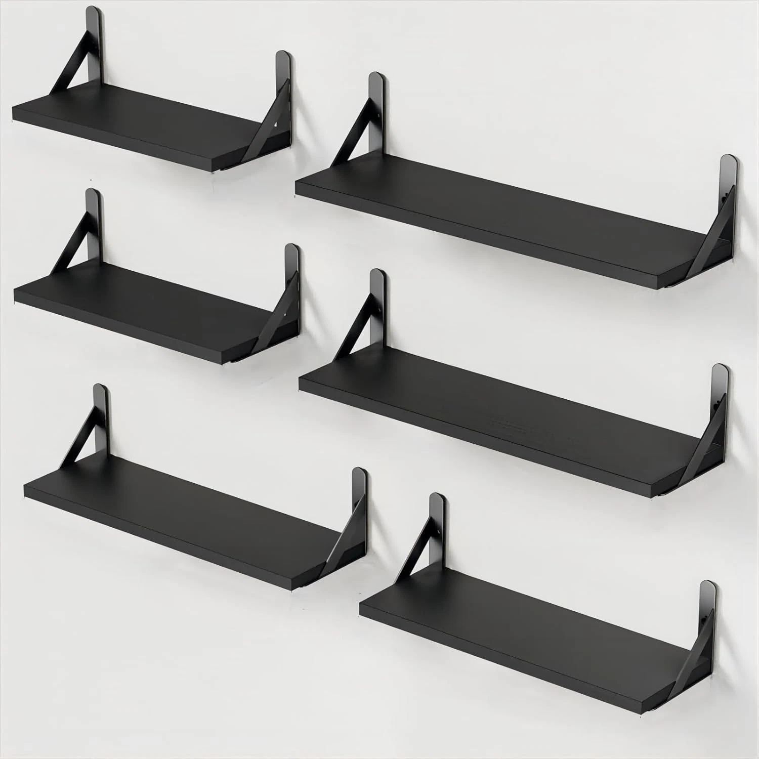 6pcs Wall Shelves, Wood Floating Shelves for Decor, Rustic Farmhouse for Bedroom