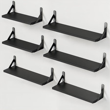 6pcs Wall Shelves, Wood Floating Shelves for Decor, Rustic Farmhouse for Bedroom
