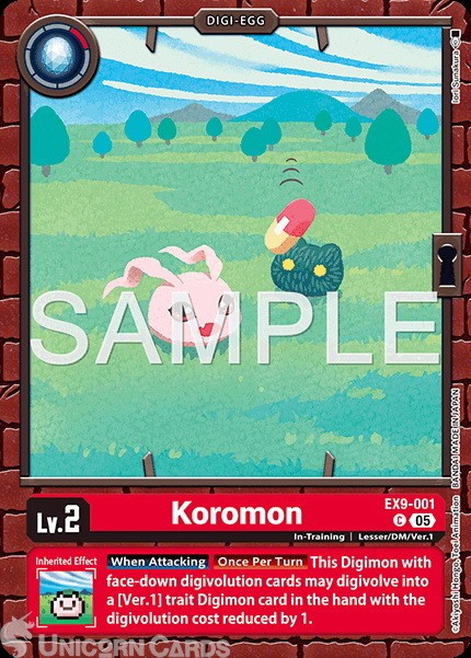 EX9-001 Koromon : Common Digimon Card : EX09: Versus Monsters