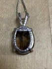Genuine Oversized Smoky Quartz Large Pendant Necklace Sterling Silver Crystal — photo 4