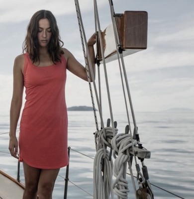 Icebreaker Yanni Cool-lite Merino Tank Dress poppy salmon coral women s M NEW