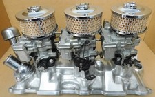 Offenhauser 3558 SB Chevy Tri-Power, Rochester 2BBL, Linkage, Air clr, Gas Lines