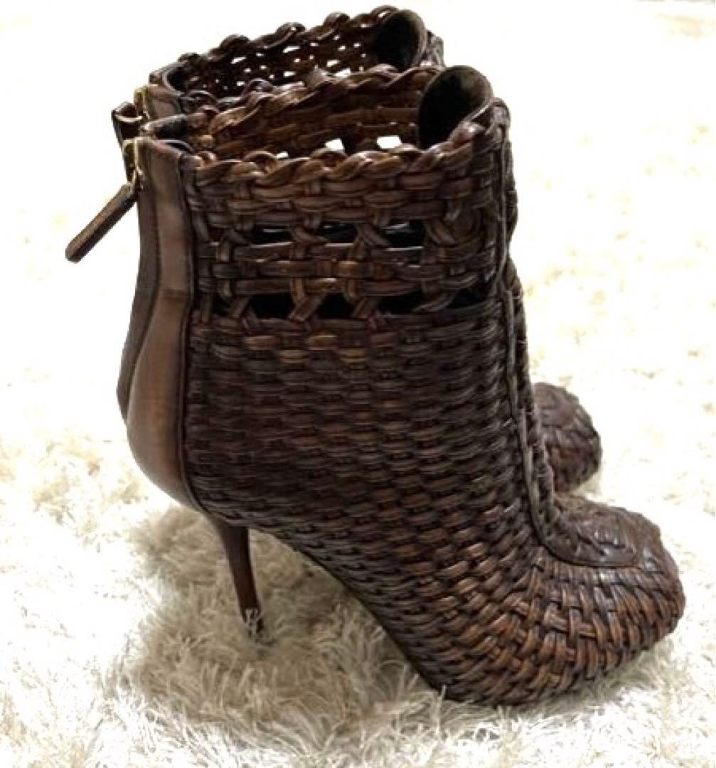 GUCCI Boots Heel Leather Dark Brown EU35.5/US5.5 107355c thumbnail 15