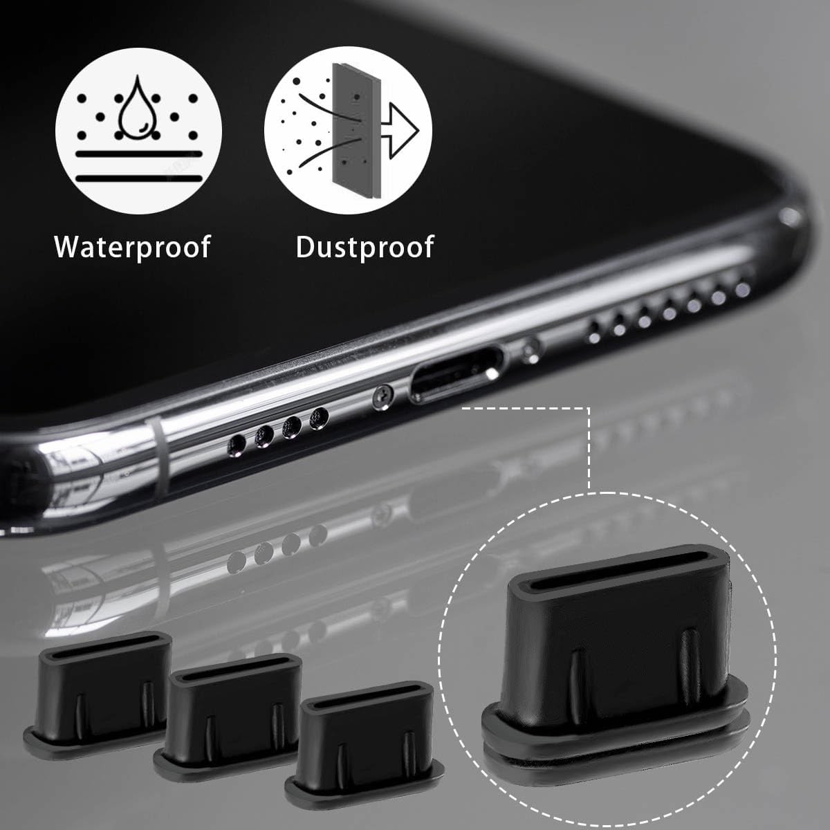 50 Pcs USB C Dust Plug, USB Type C anti Dust Plugs Cover, Type C Charging Port P