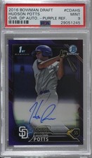 2016 Bowman Draft Chrome Pick Purple Refractor Hudson Potts PSA 9 MINT Auto 1e5