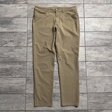 Lululemon Warpstreme Pants Men 33 Tan ABC Classic 5 Pocket Straight Leg Stretch