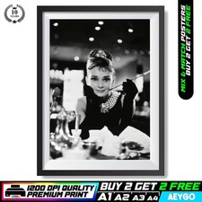 AUDREY HEPBURN Wall Art Picture Poster Print BUY 2 GET 2 FREE | A1 to A4