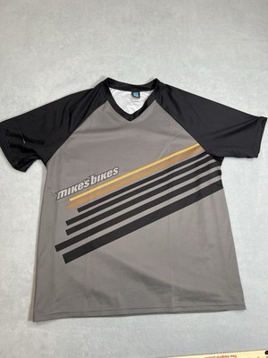 Mikes Bike Squadra Team Gear Freeride Cycling Jersey L V-Neck Gray Black