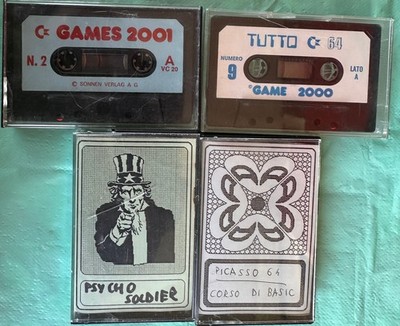 4 x Cassettes, Italian, Commodore 64/128